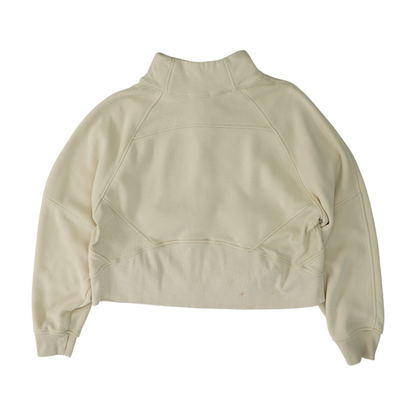 Beige Solid 1/4 Zip Pullover