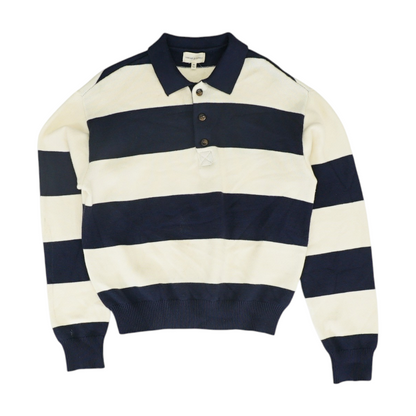 Navy Striped 1/4 Zip Sweater