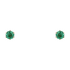 10K Yellow Gold Green Stone Stud Earrings