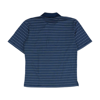 Navy Striped Short Sleeve Polo