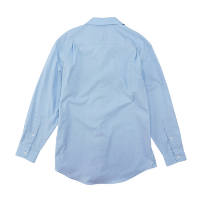 Blue Solid Long Sleeve Button Down