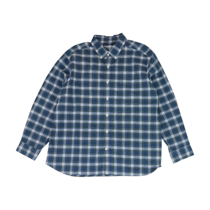 Blue Plaid Long Sleeve Button Down