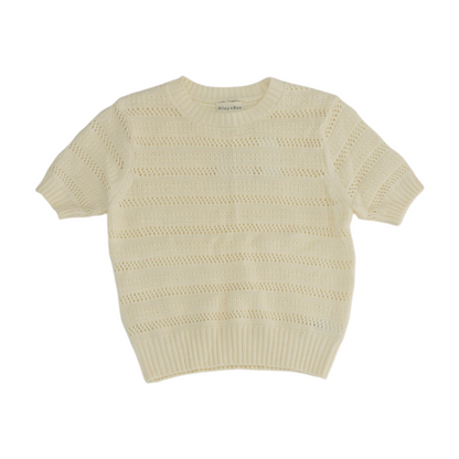 Ivory Striped Pullover Sweater