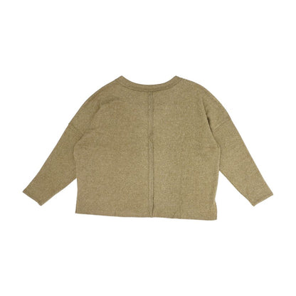Brown Plus V Neck Knit Top