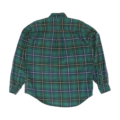 Green Plaid Flannel Button Down