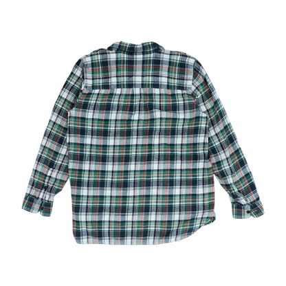 Green Plaid Flannel Button Down