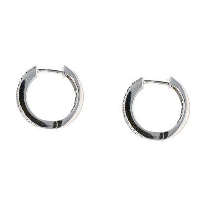 1 1/4 ctw 14K White Gold Sapphire Hoop Earrings