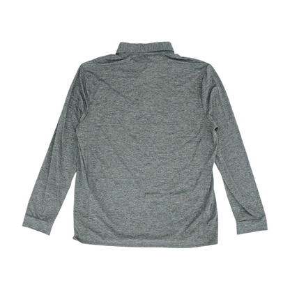 Gray Solid Long Sleeve Polo