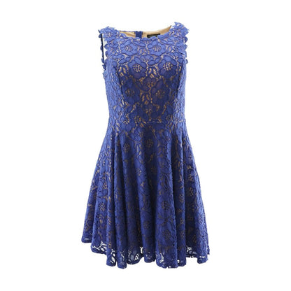 Blue Solid Midi Dress