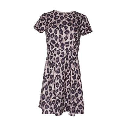 Beige Animal Print Mini Dress