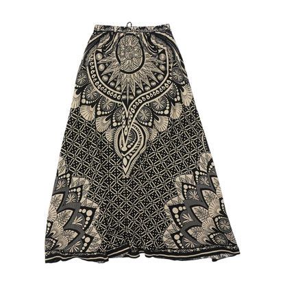 Black Abstract Maxi Skirt