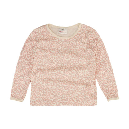 Pink Floral Crewneck Knit Top