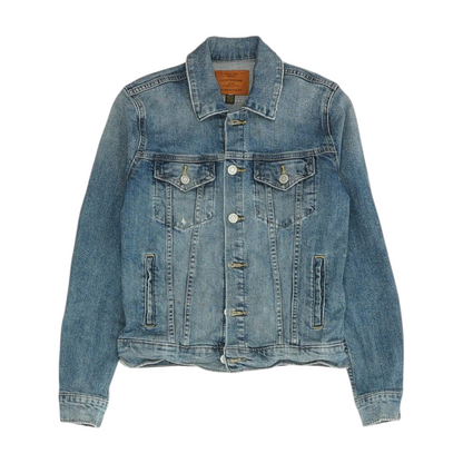 Blue Solid Denim Jacket