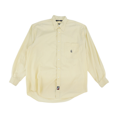 Yellow Solid Long Sleeve Button Down