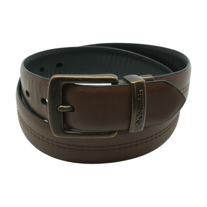Brown Reversible Faux Leather Belt