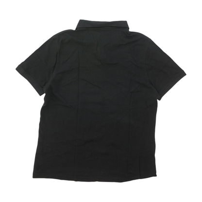 Black Solid Short Sleeve Polo