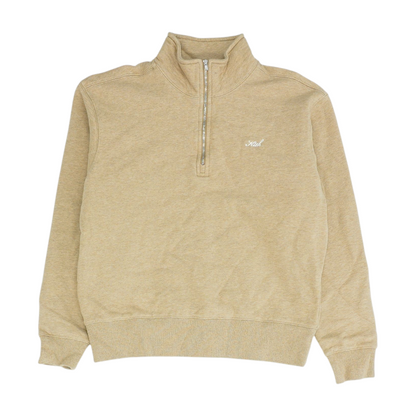 Brown Solid 1/4 Zip Pullover