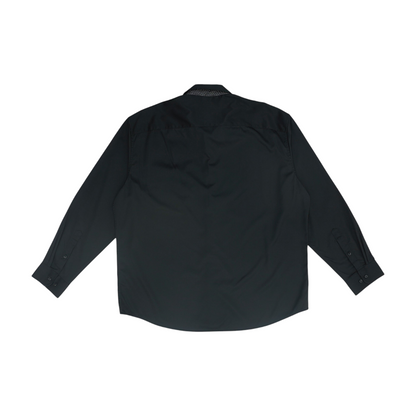 Black Solid Long Sleeve Button Down