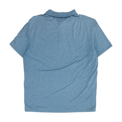 Blue Solid Short Sleeve Polo