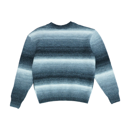Gray Striped Pullover Sweater