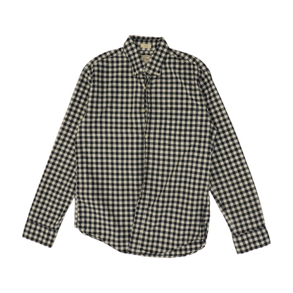 Navy Check Long Sleeve Button Down