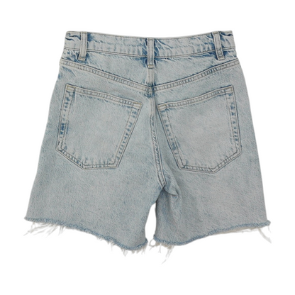 Blue Solid Denim Shorts