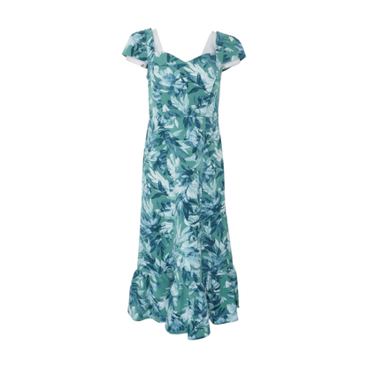 Green Floral Midi Dress