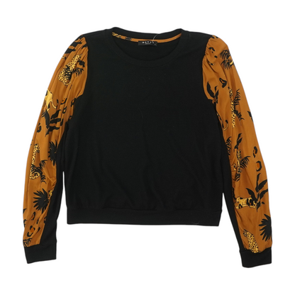Black Color Block Pullover Sweater
