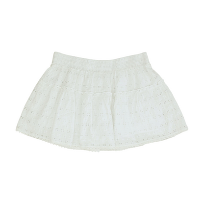 White Floral Mini Skort