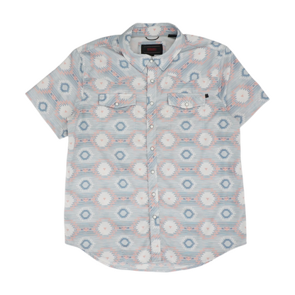 Blue Print Short Sleeve Button Down