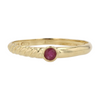 18K Yellow Gold Red Stone Fashion Ring