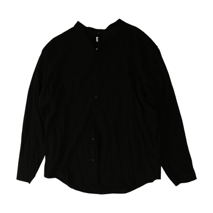 Black Solid Long Sleeve Button Down