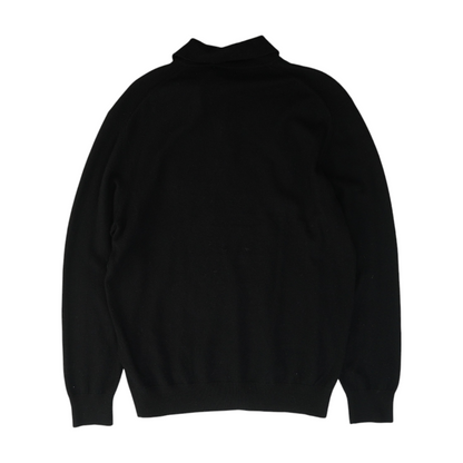 Black Solid Pullover Sweater
