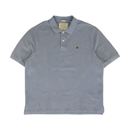 Blue Solid Short Sleeve Polo
