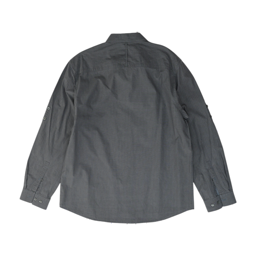 Gray Abstract Long Sleeve Button Down