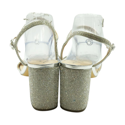 Silver Block Heels