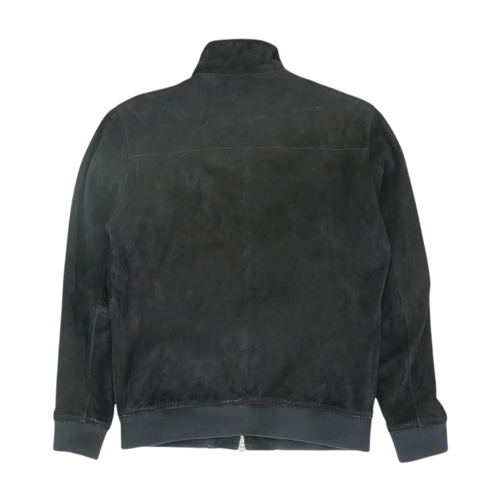 Black Solid Leather Jacket