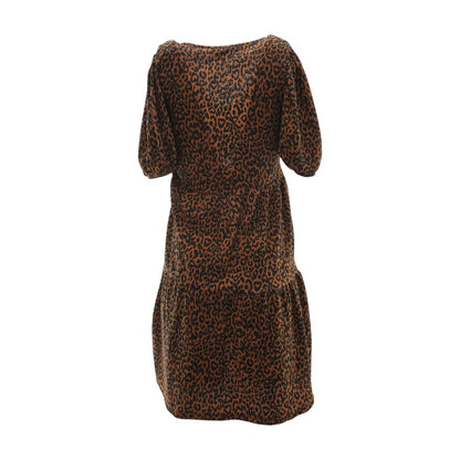 Brown Animal Print Midi Dress