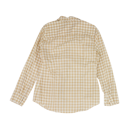 Beige Check Button Down