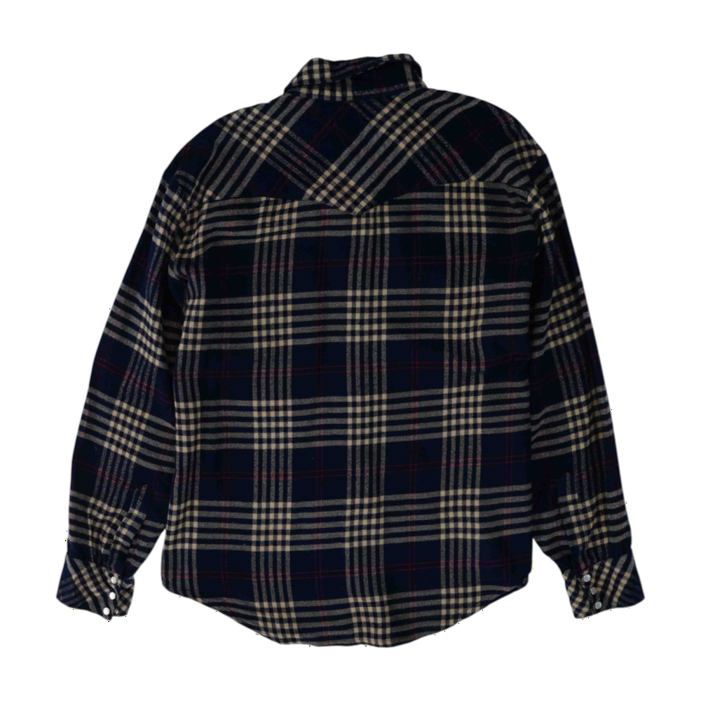 Navy Plaid Flannel Button Down