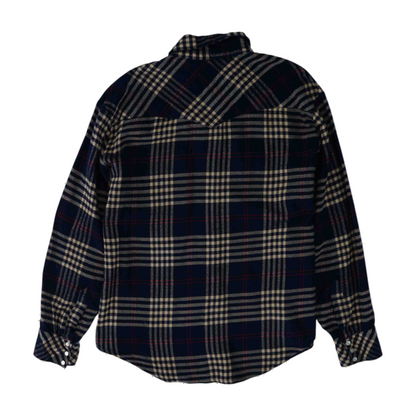 Navy Plaid Flannel Button Down