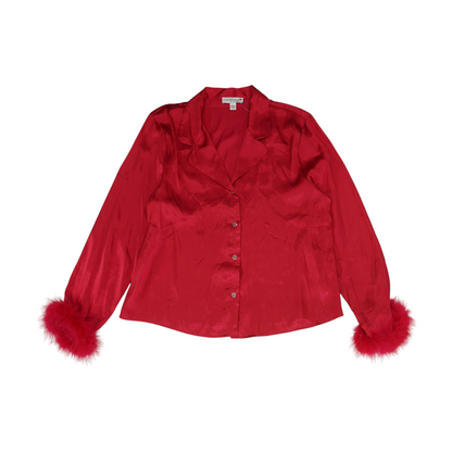 Red Solid Pajama Top