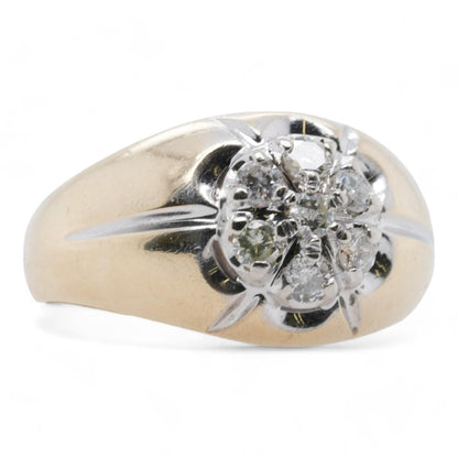 14K Gold Vintage Style Gents Diamond Band