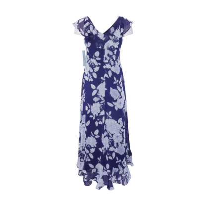 Navy Floral Midi Dress