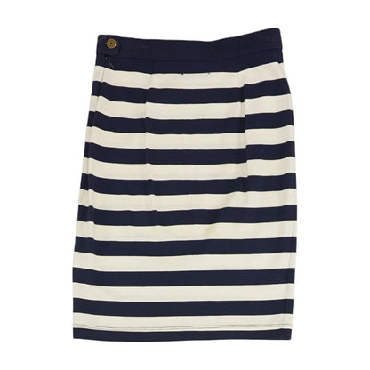 Navy Striped Midi Skirt