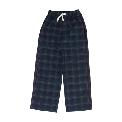 Navy Plaid Knit Pants