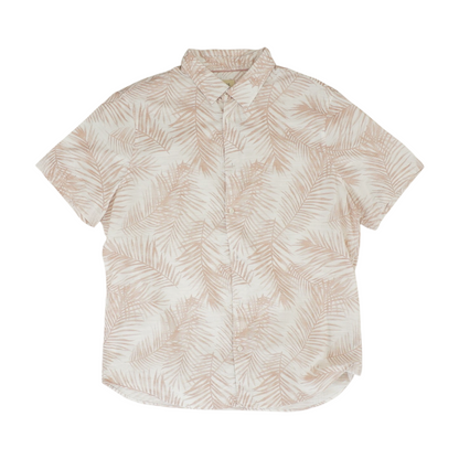 Pink Print Short Sleeve Button Down