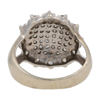 1 1/4 Ct 14K White Gold Round Diamond Cluster Cocktail Ring