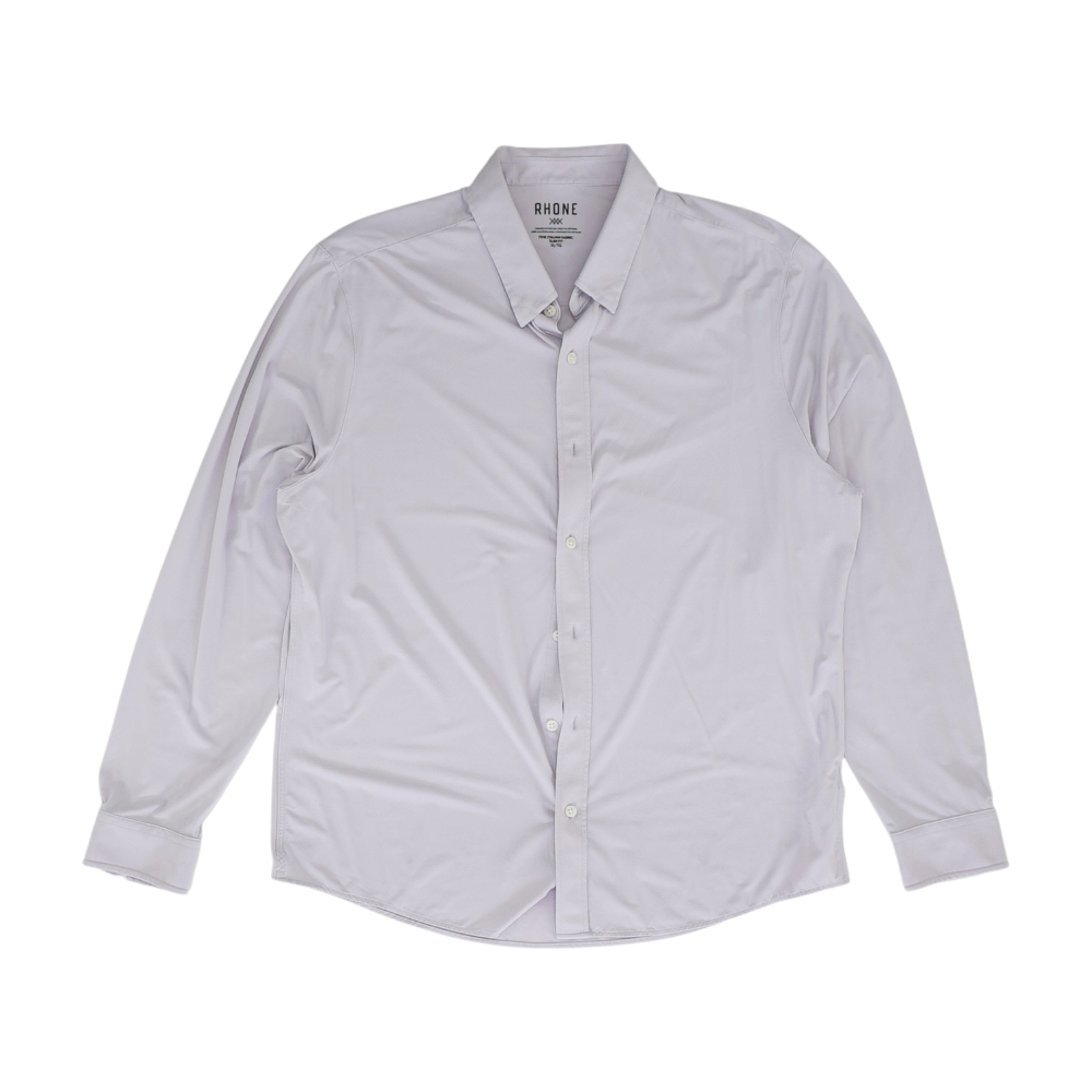 Purple Solid Long Sleeve Button Down