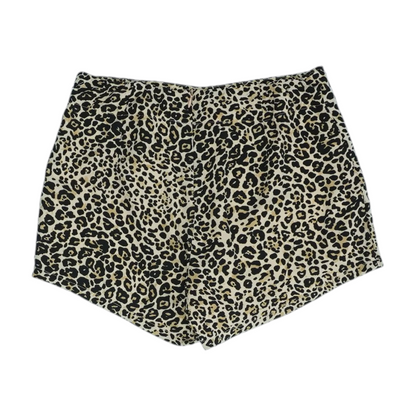 Brown Animal Print Knit Shorts